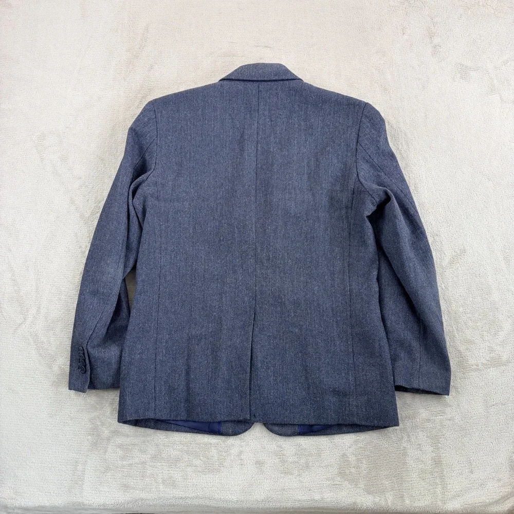 Banana Republic Slim Fit Blazer Sport Coat Navy Wool Blend Herringbone Men 40S
